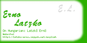 erno latzko business card